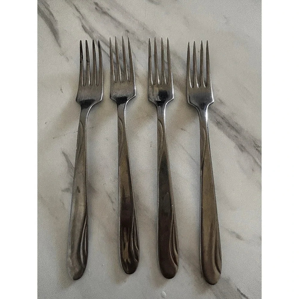 Vintage Firth Purbrite Stainless Dinner Forks Flatware Set of 4 England
